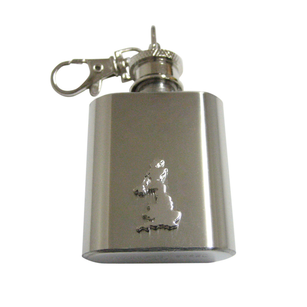 Great Britain Map Shape Keychain Flask - image 1